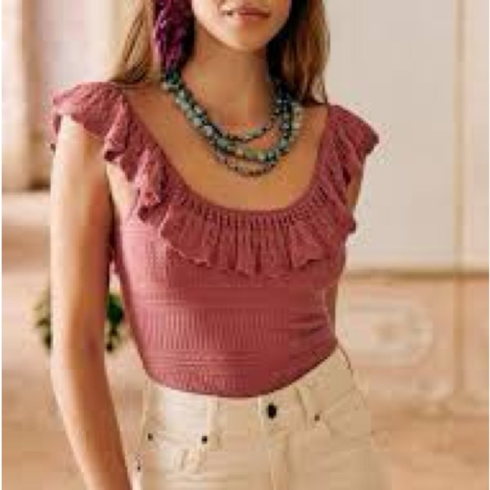NWT Sezane Lina Top in Bois De Rose- Small